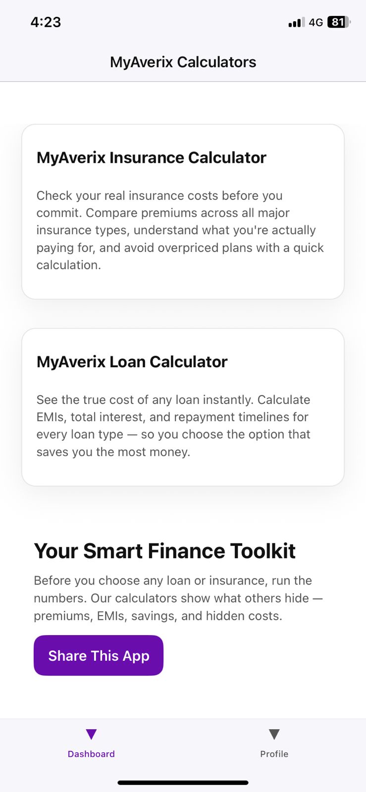 MyAverix App Screenshot